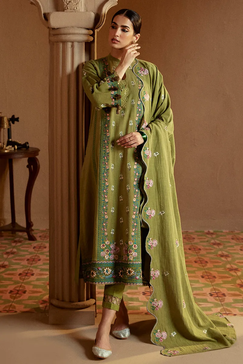 Cross Stitch - GREEN OASIS - Khaddar - Unstitch - 3 Piece