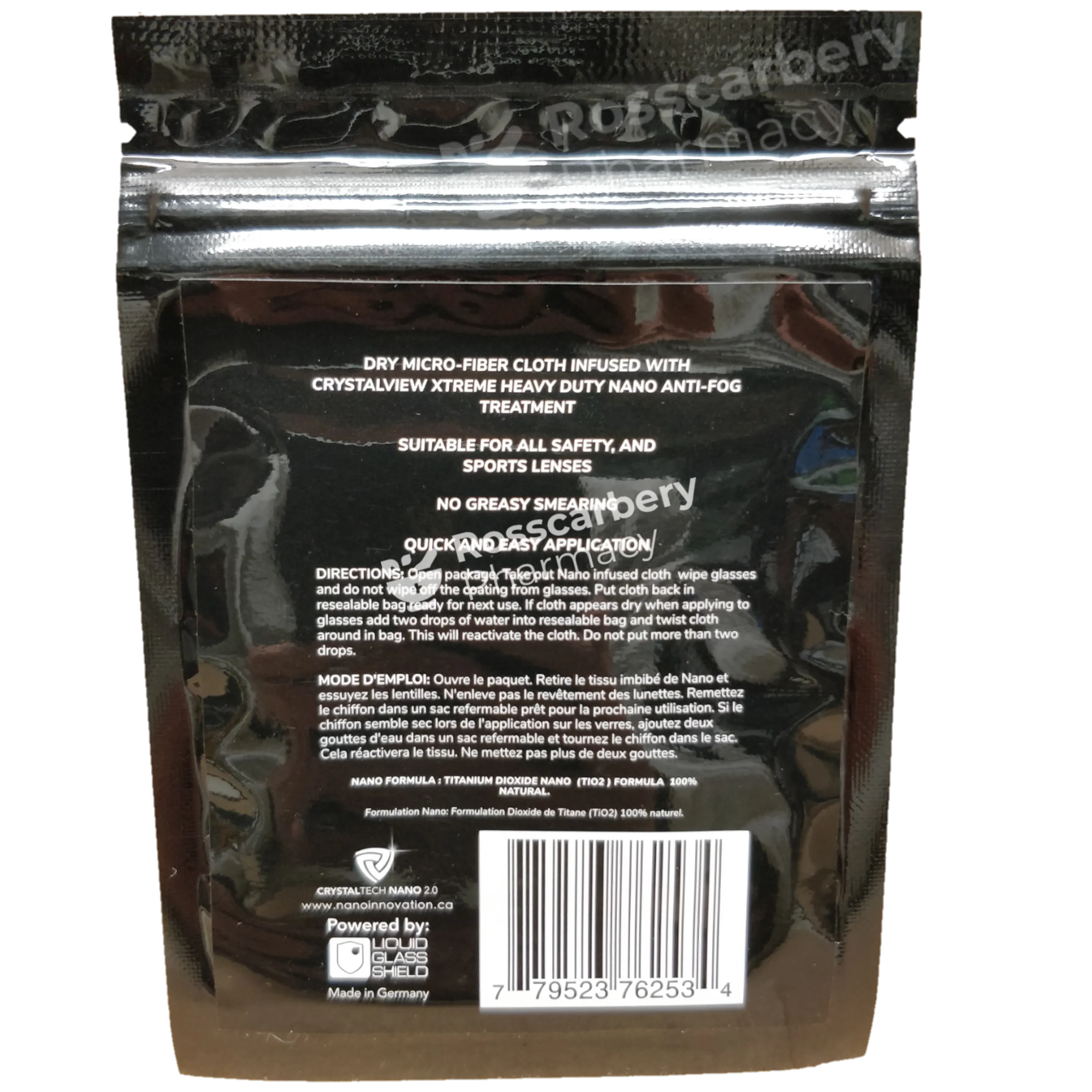 CrystalView Xtreme - Nano Anti-Fog Treatment Wipe