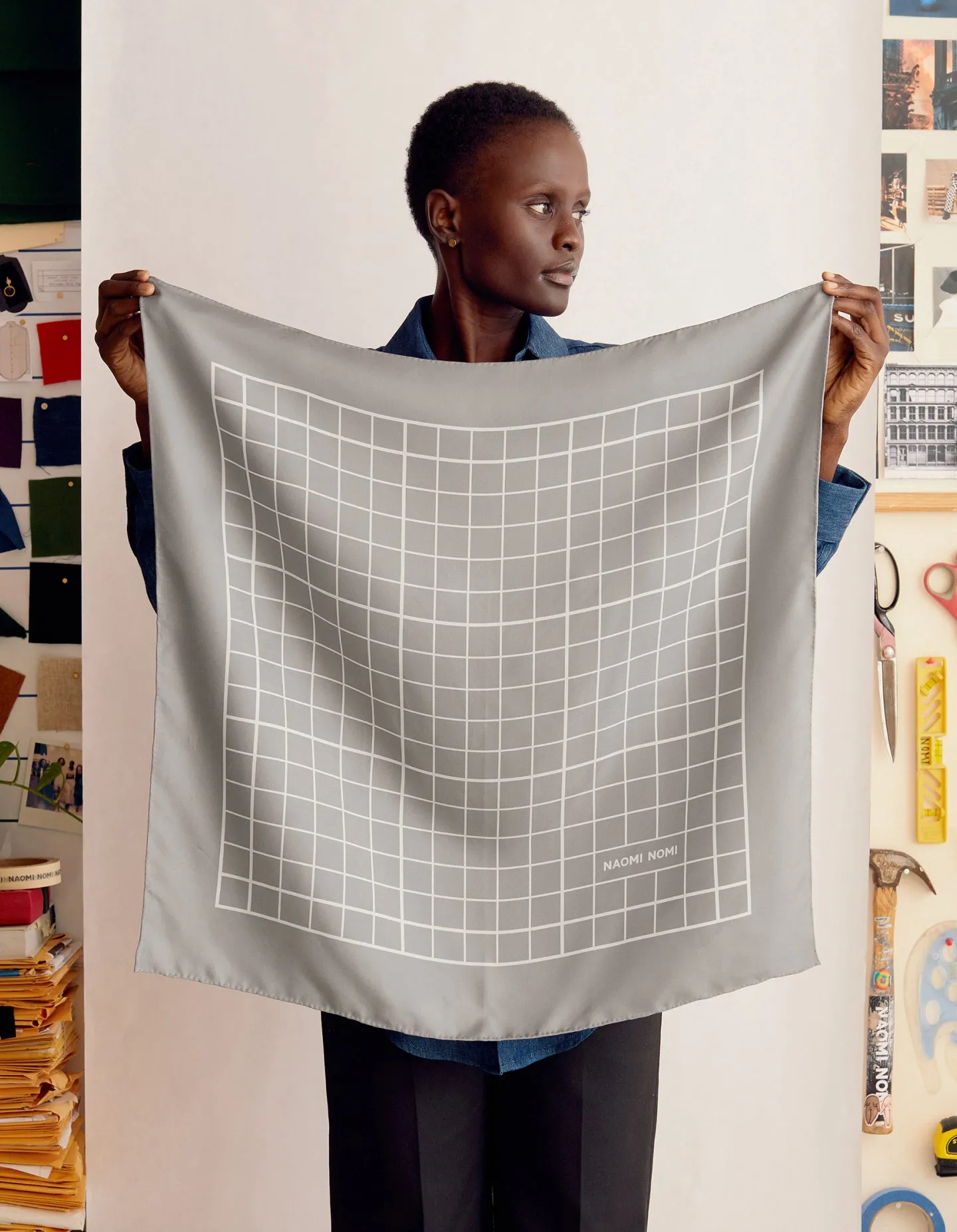 Cutting Mat Scarf (Grayscale Silk)