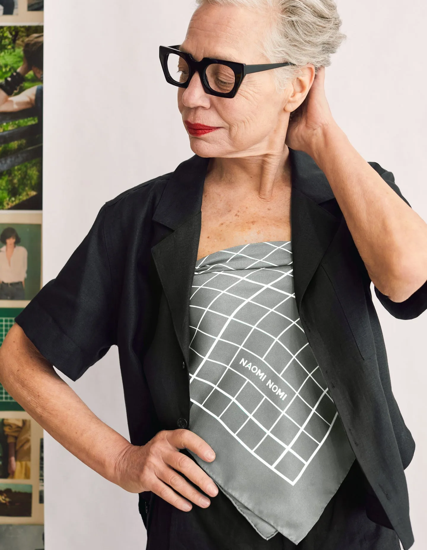 Cutting Mat Scarf (Grayscale Silk)