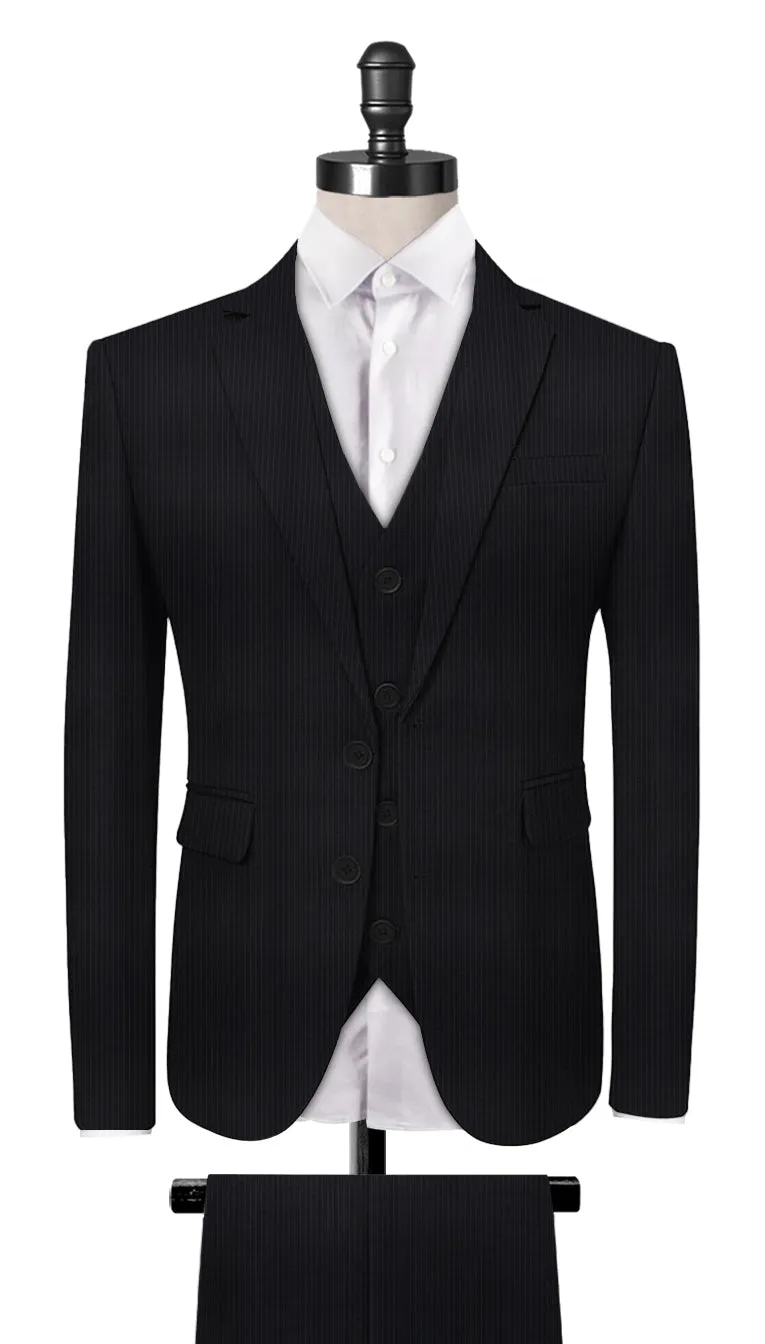 Dark Grey Fine Stripe 3-Piece Suit