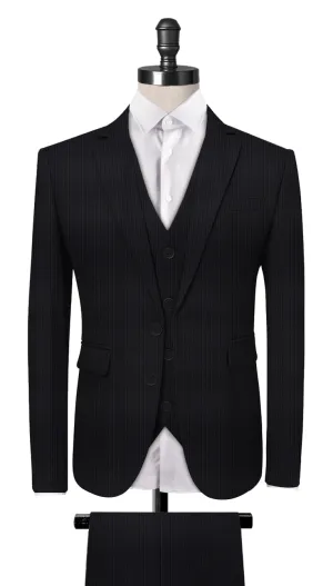 Dark Grey Fine Stripe 3-Piece Suit
