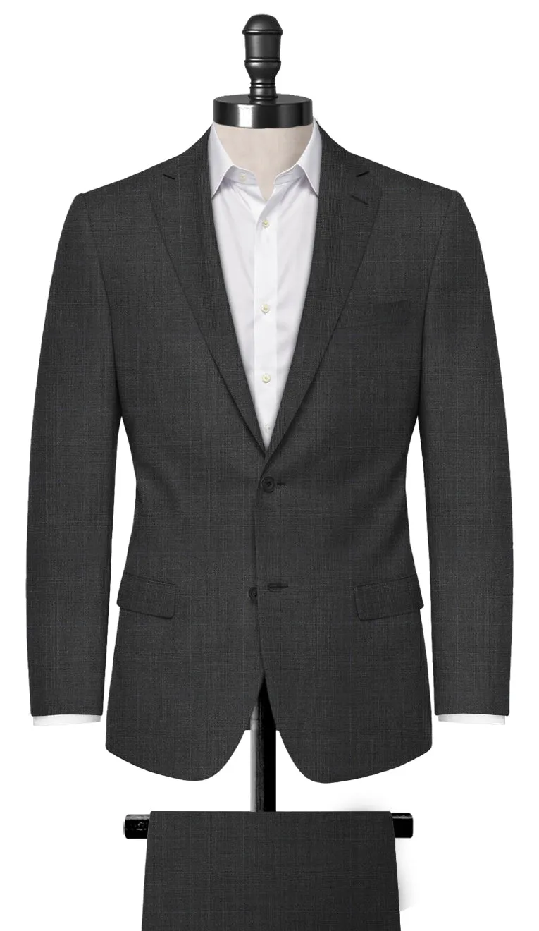 Dark Grey Prince Of Wales Suit