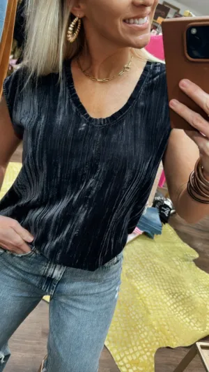 Dear John Yanis Velvet Top in Winter Grey