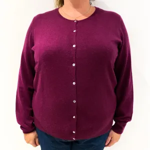Deep Magenta Pink Cashmere Cardigan Extra Extra Large