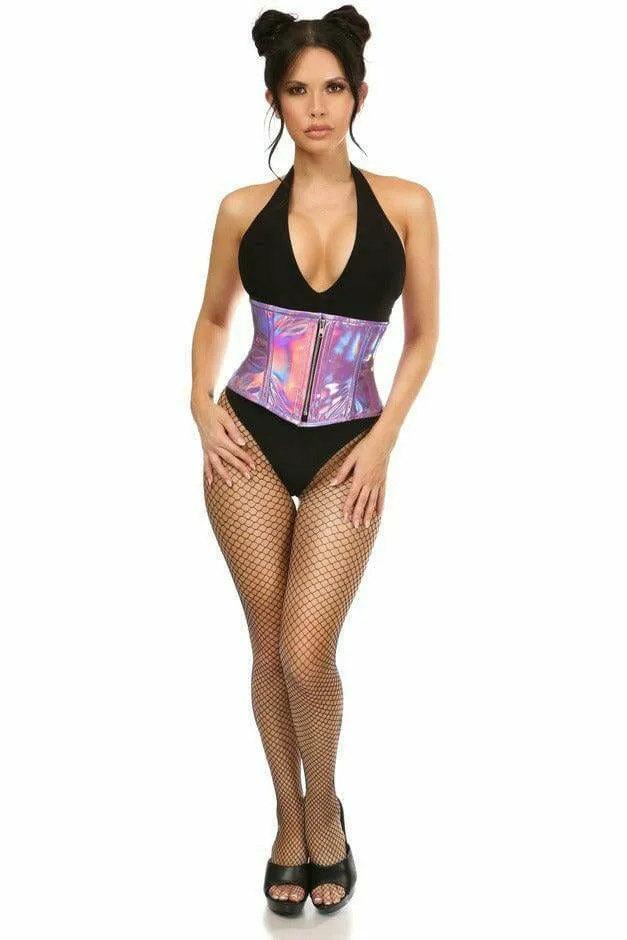 Deluxe Lavender Hologram Steel Boned Mini Cincher