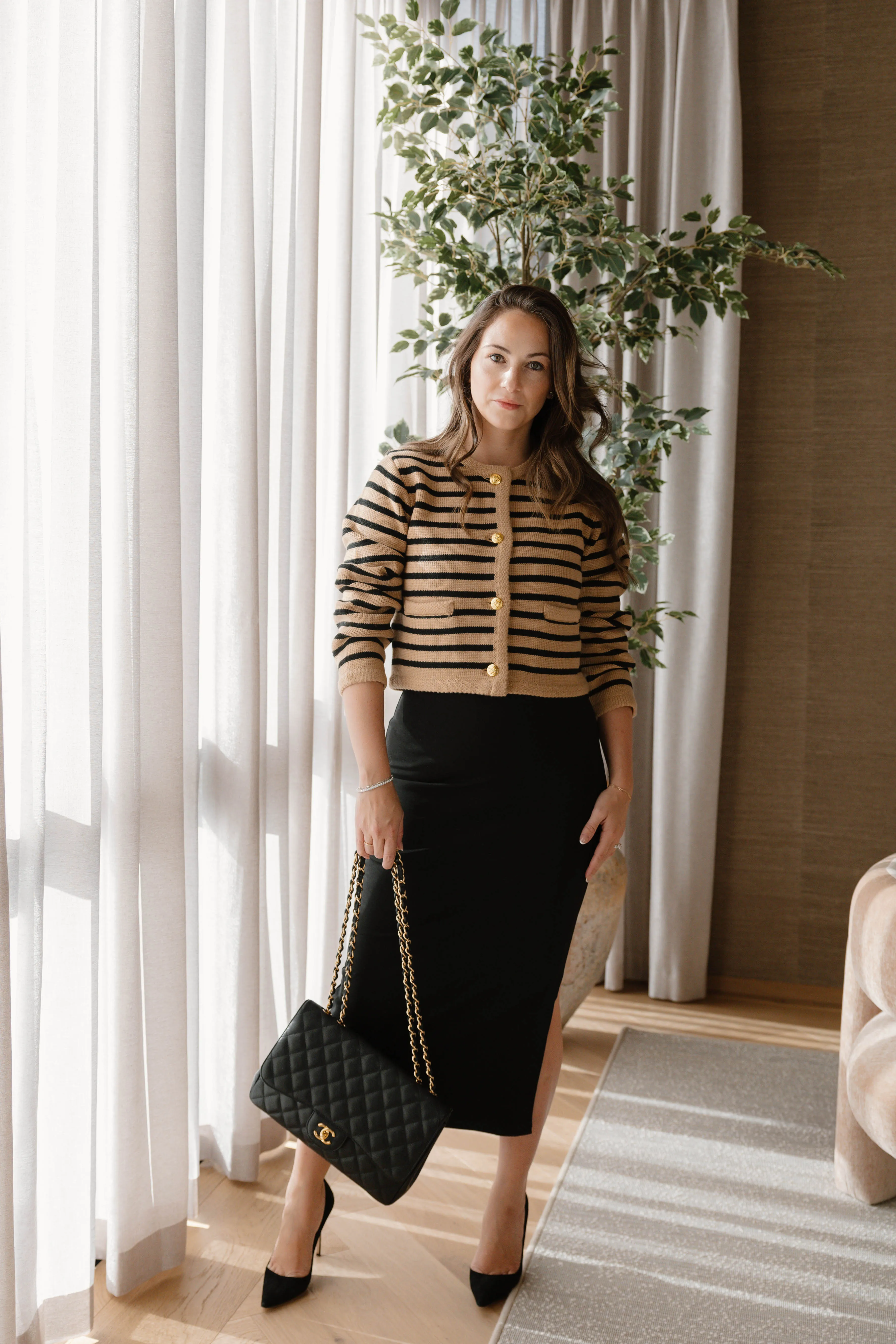 Denise Striped Knit Cardi