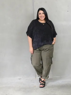 Drape Top - Stonewash Black