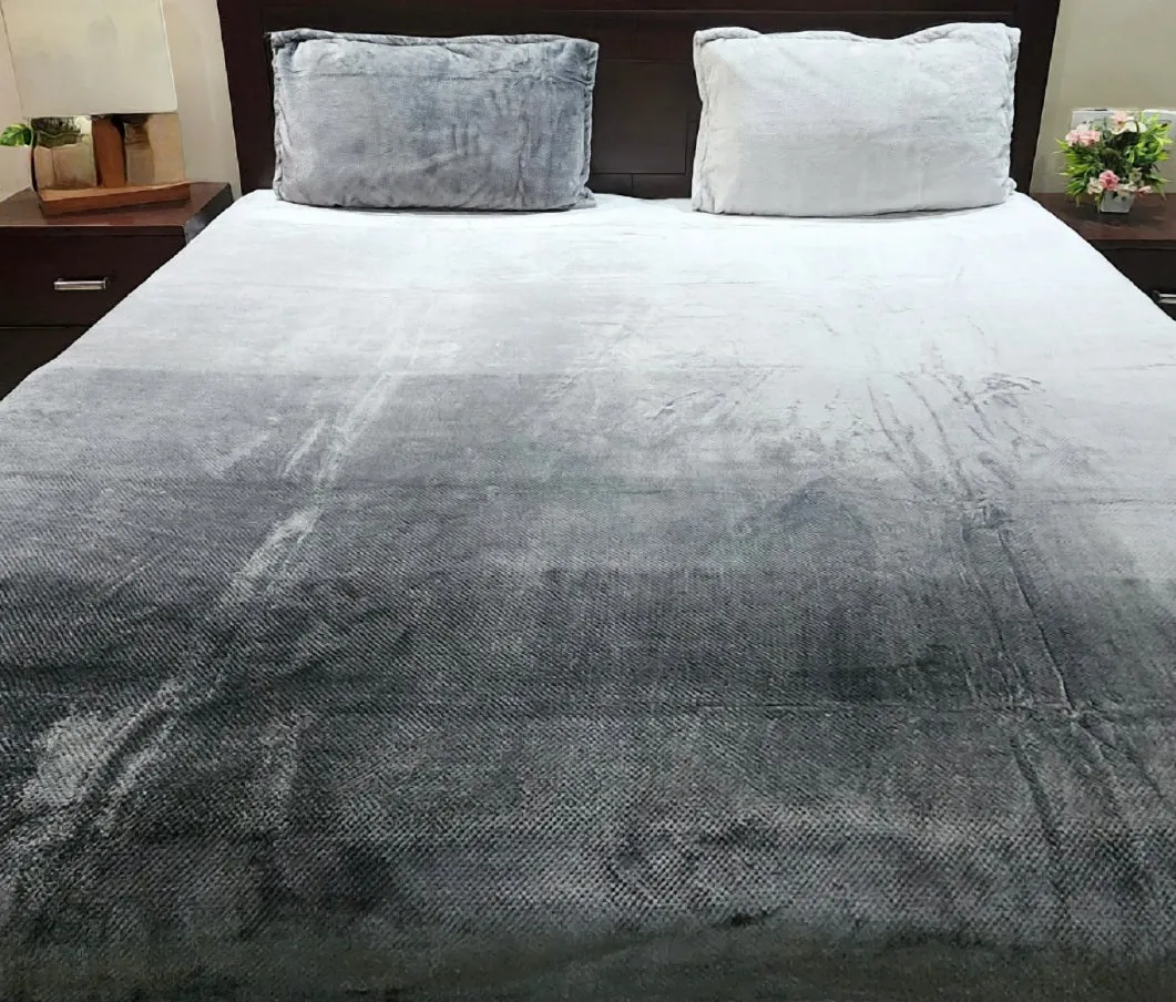 Dual Shaded Gray Warm Bedcover