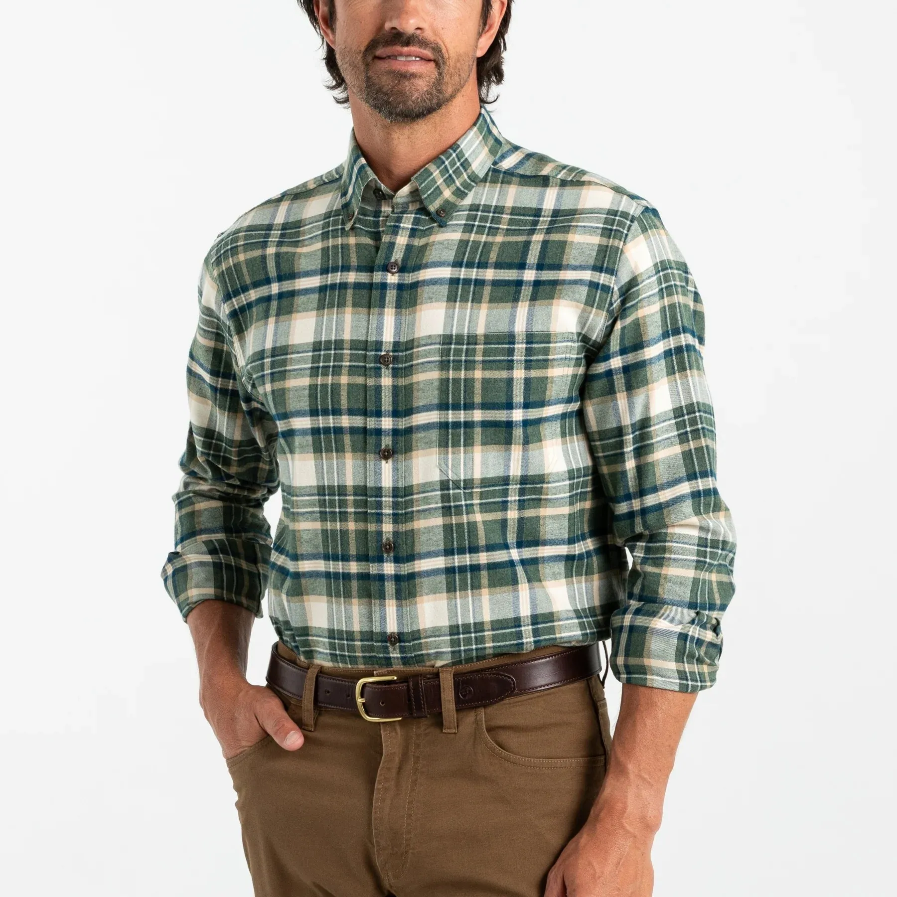 Duck Head Cotton Flannel Sport Stoker Plaid Shirt