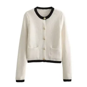 Elegant Warm Wool Knitwear Cardigan with Pockets for Women | Ideal for Winter