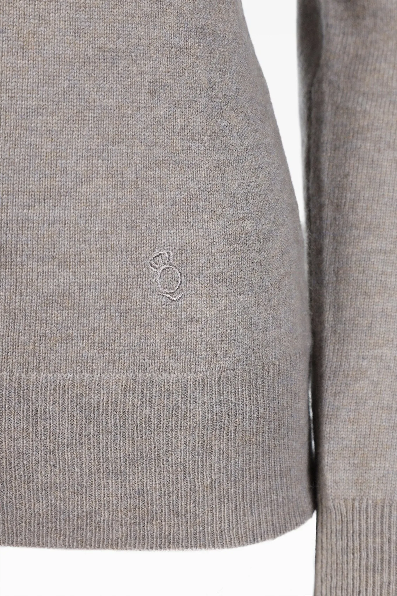 Ella Ladies Crew Neck in Nest Grey: Premium Cashmere-Wool Blend