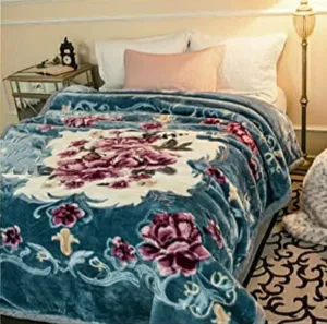 ELSTONE Home Cotton Mink Double Bed Ply Blanket for Heavy Winters (Multicolor, King Size) Soft Fabrics Multicolor#31