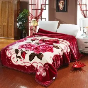 ELSTONE Mink Woolen Printed Blanket for Heavy Winters (Multicolor, Double Bed, 220 cm x 240 cm), Lightweight, Speacially for Diwali Gift with Bag Packing Color#4