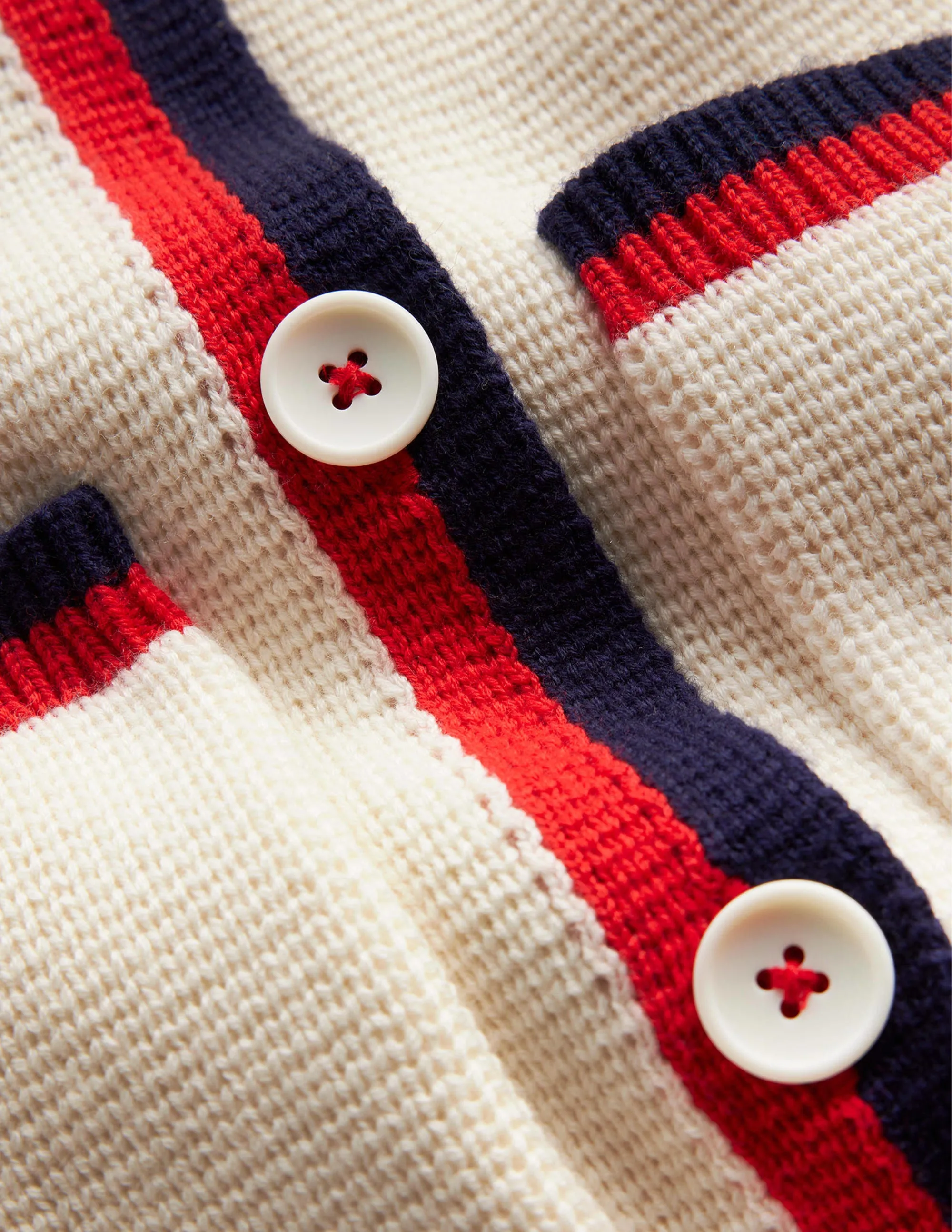 Emily Wool Blend Cardigan-Warm Ivory, Hot Pepper Tipping