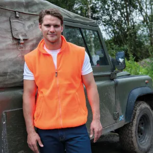 Enhanced Hi Vis Visibility Fleece Gilet in Orange & Yellow Small - 5XL  EV084