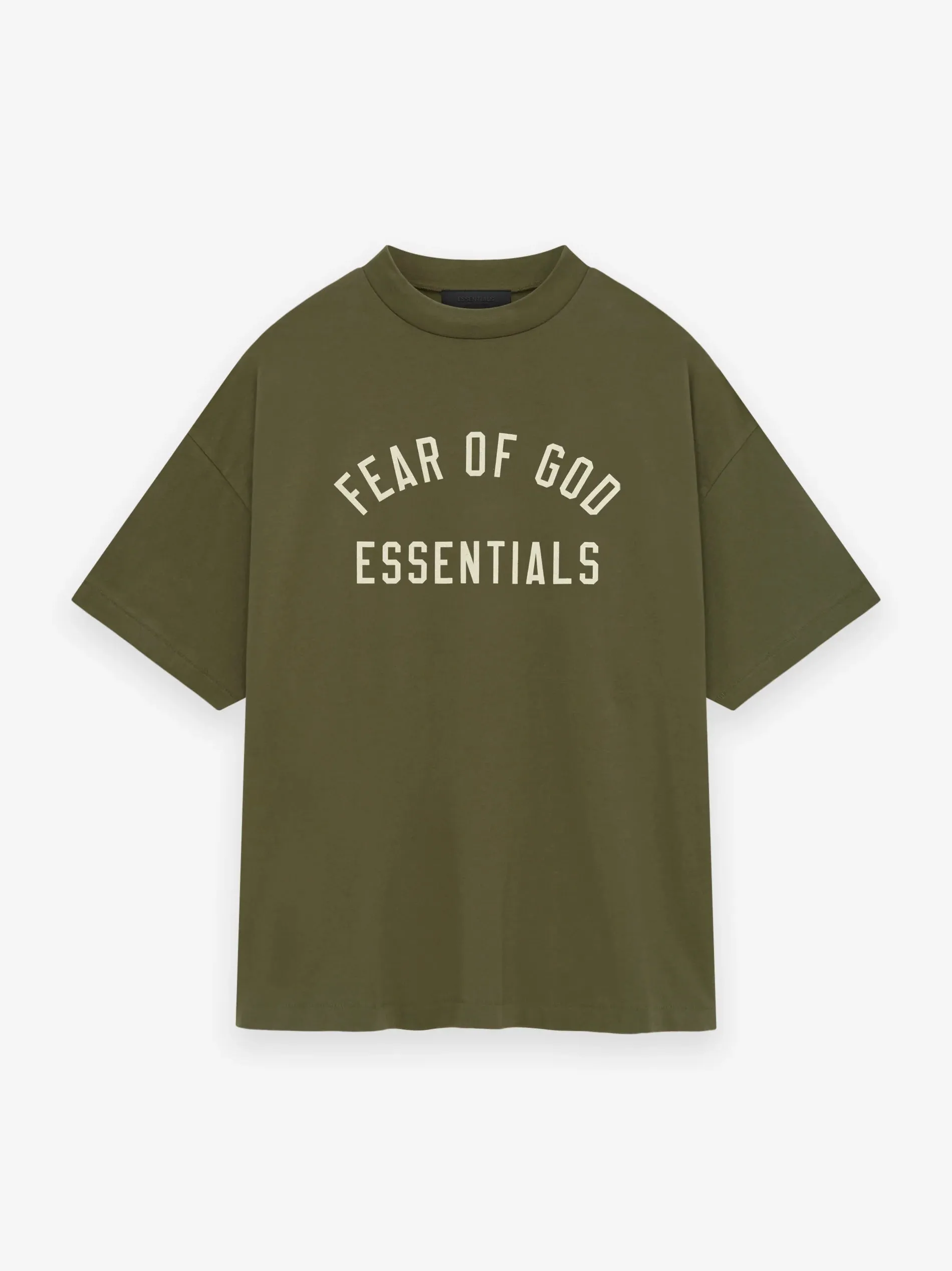 ESSENTIALS - Jersey Crewneck T-Shirt Military
