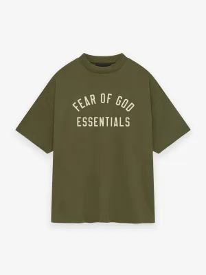 ESSENTIALS - Jersey Crewneck T-Shirt Military
