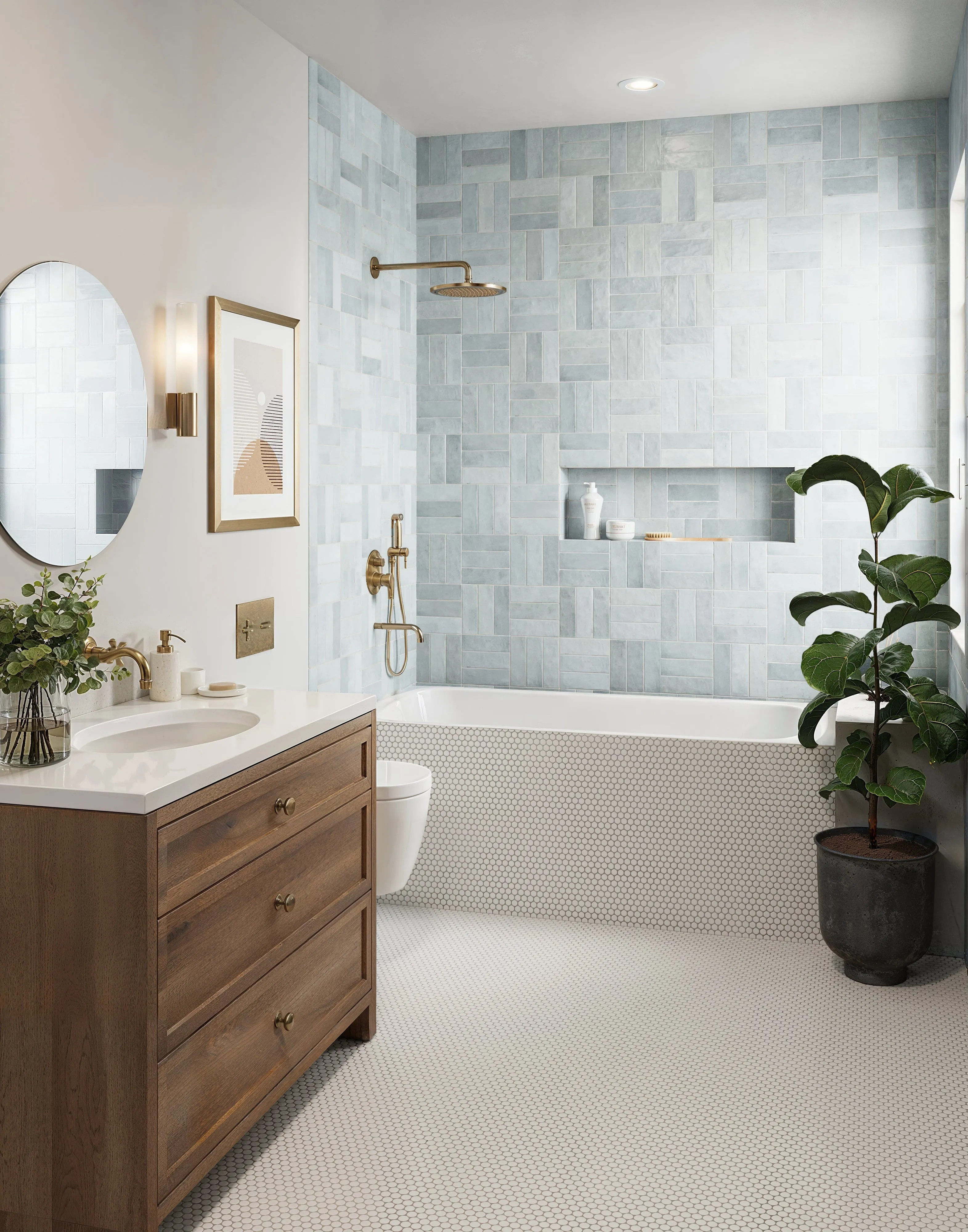 Everly 3x8 Matte Ceramic Tile in Ice