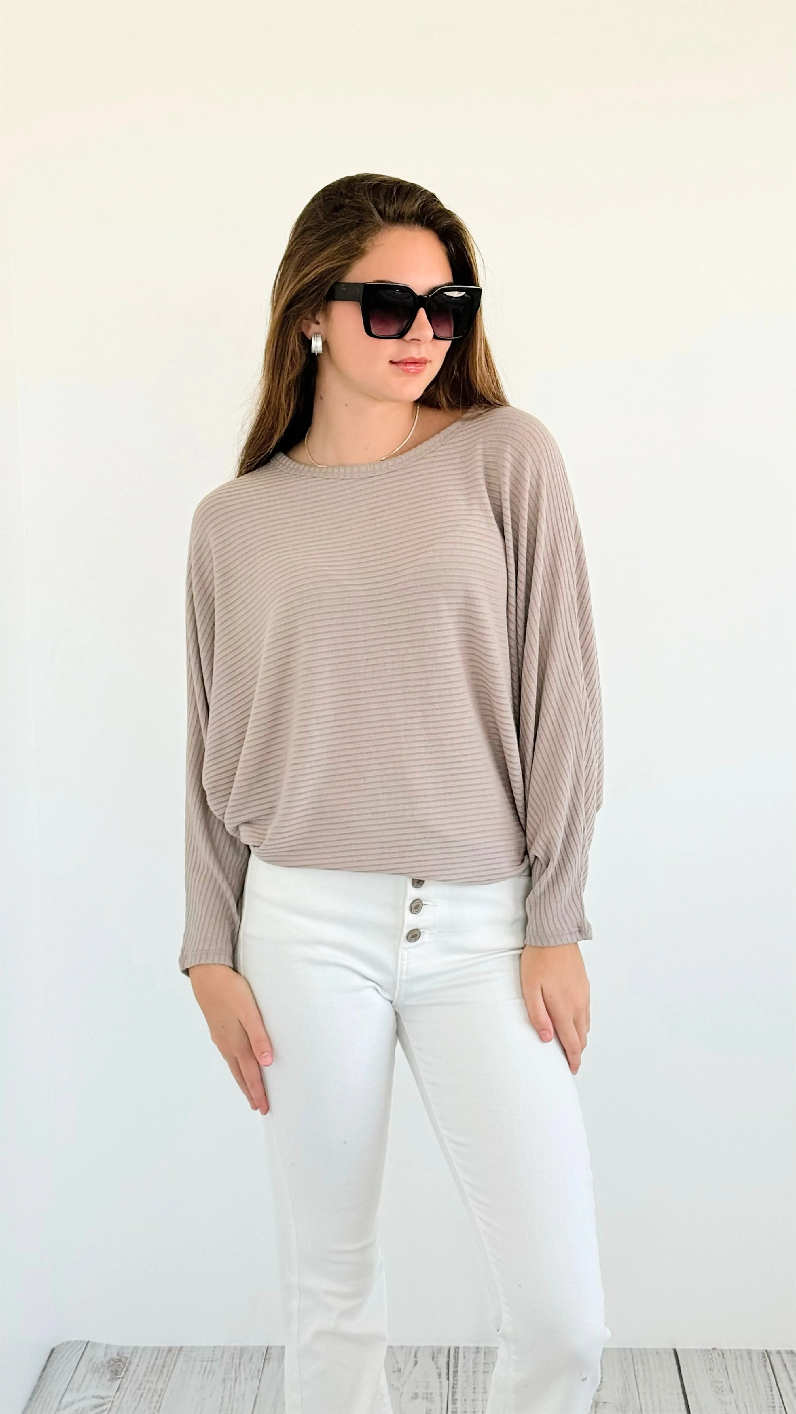 Everyday Essentials Ribbed Tee - Ash Mocha