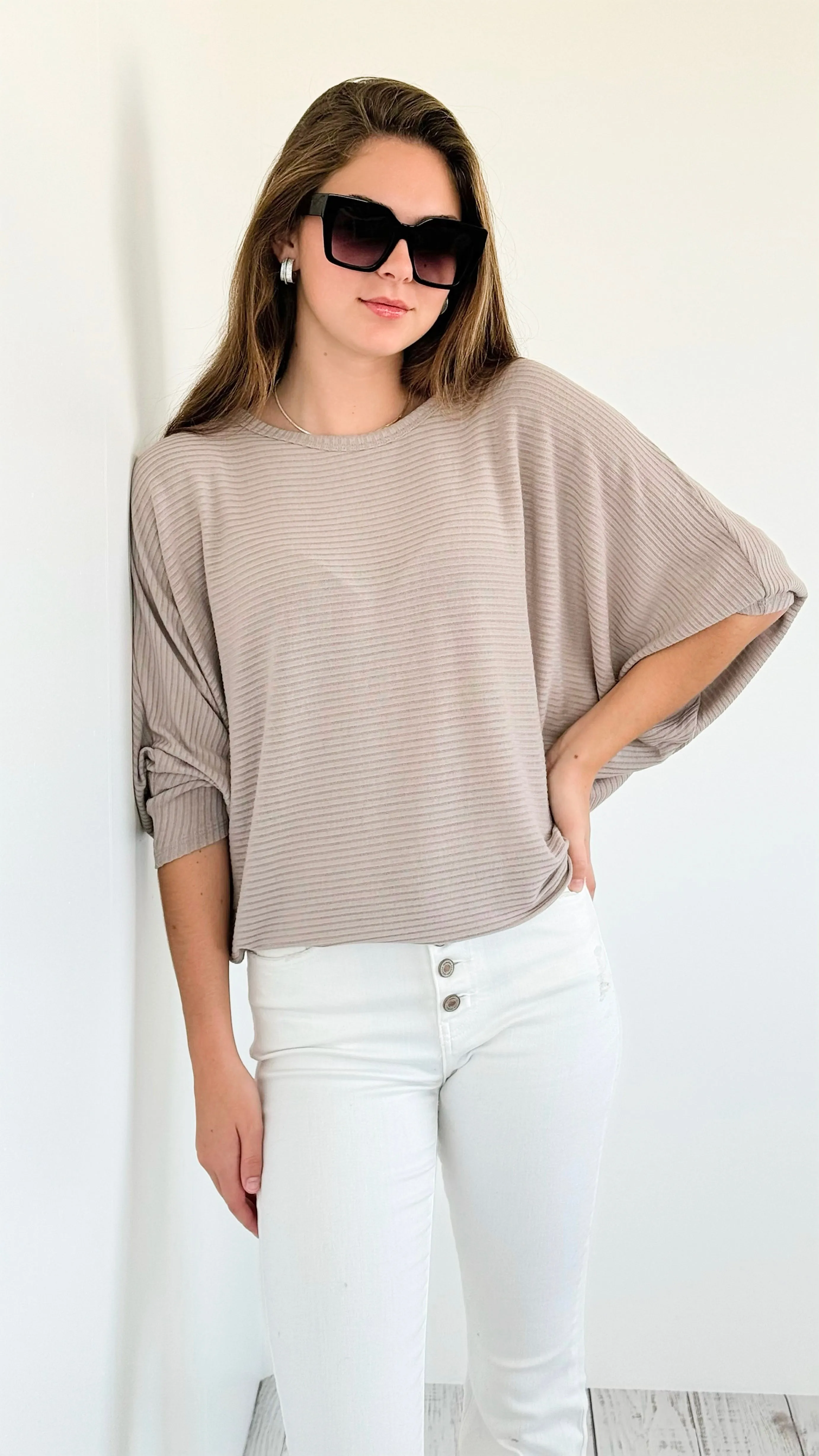 Everyday Essentials Ribbed Tee - Ash Mocha