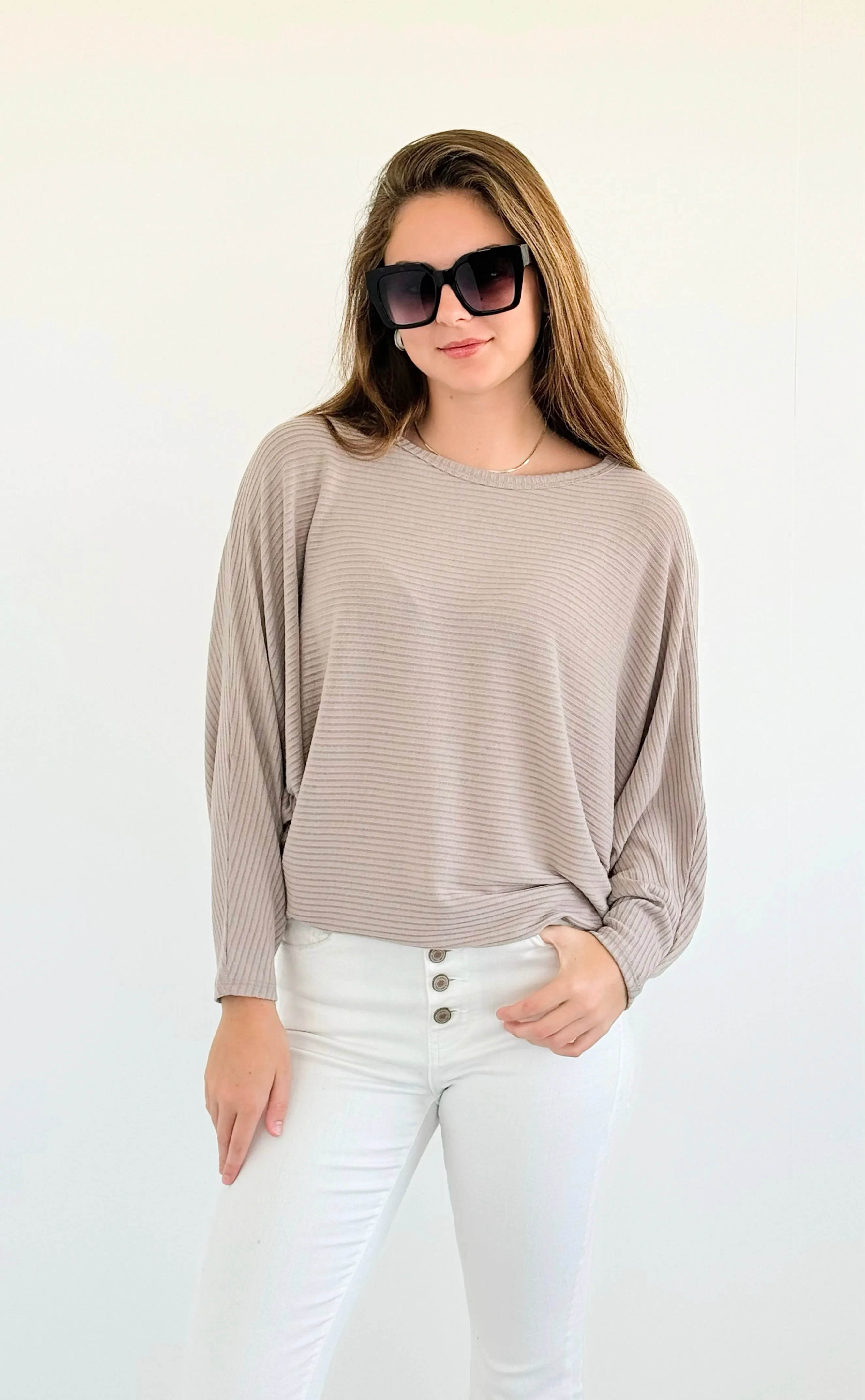 Everyday Essentials Ribbed Tee - Ash Mocha