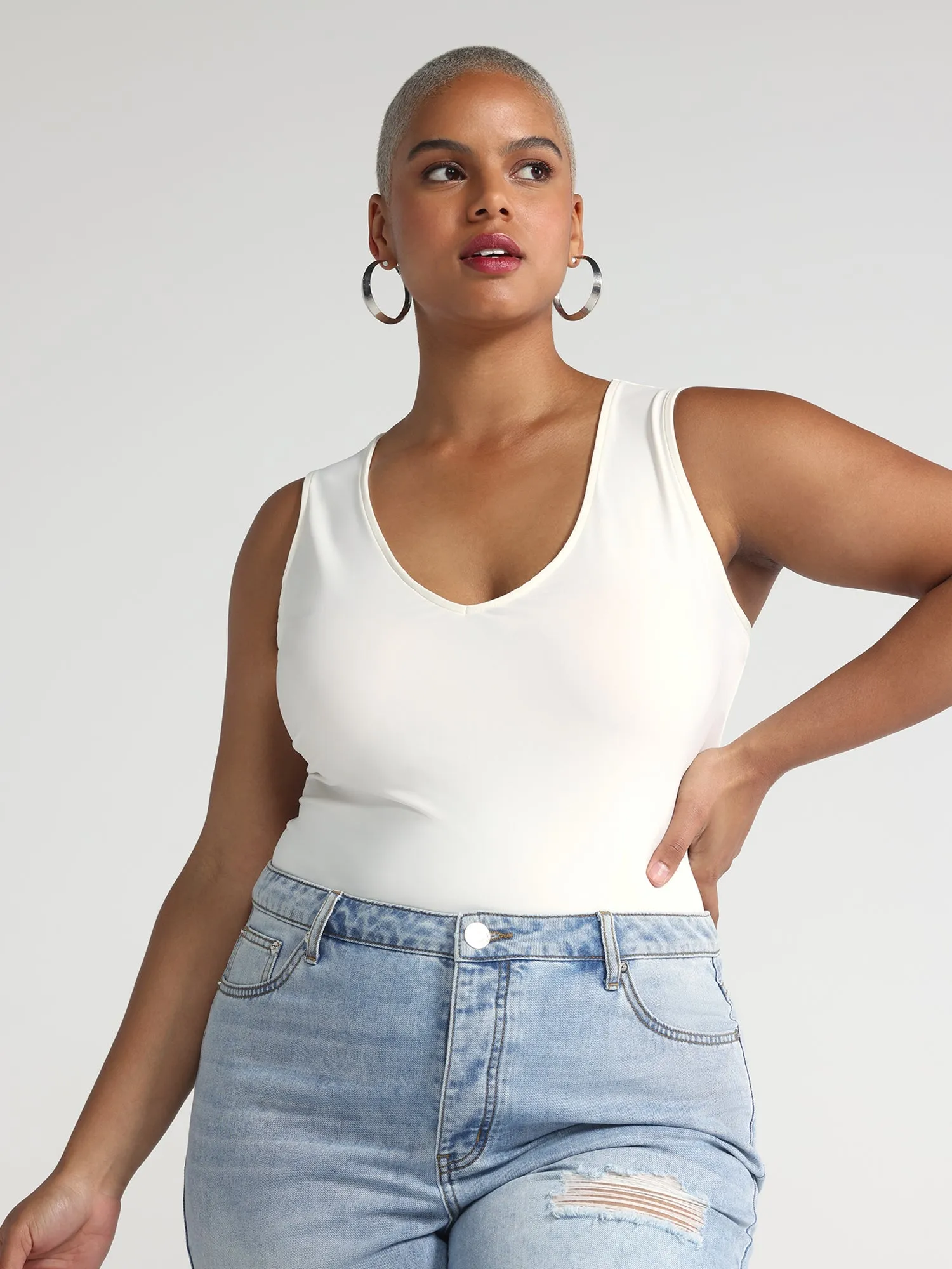 Fashion To Figure - FTF Essentials - V-Neck Knit Bodysuit