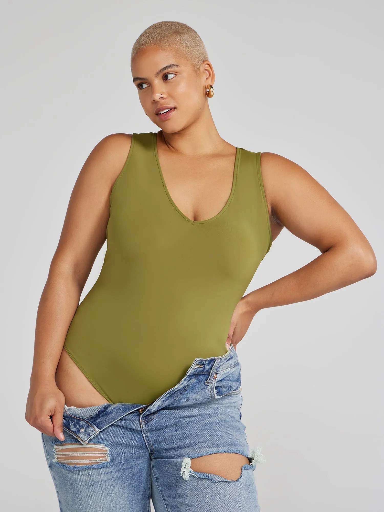 Fashion To Figure - FTF Essentials - V-Neck Knit Bodysuit