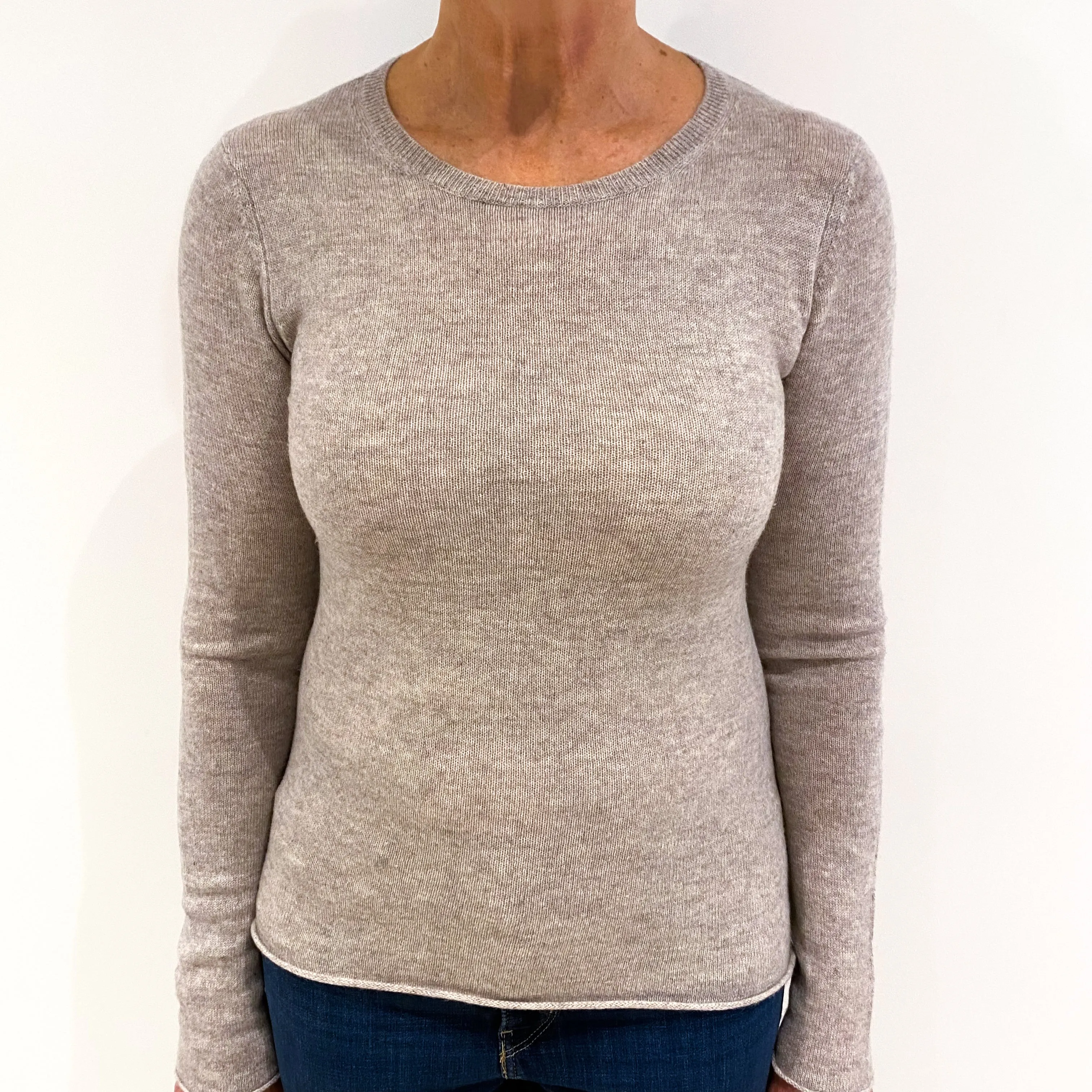 Fawn Lightweight Cashmere Crew Neck Jumper Medium