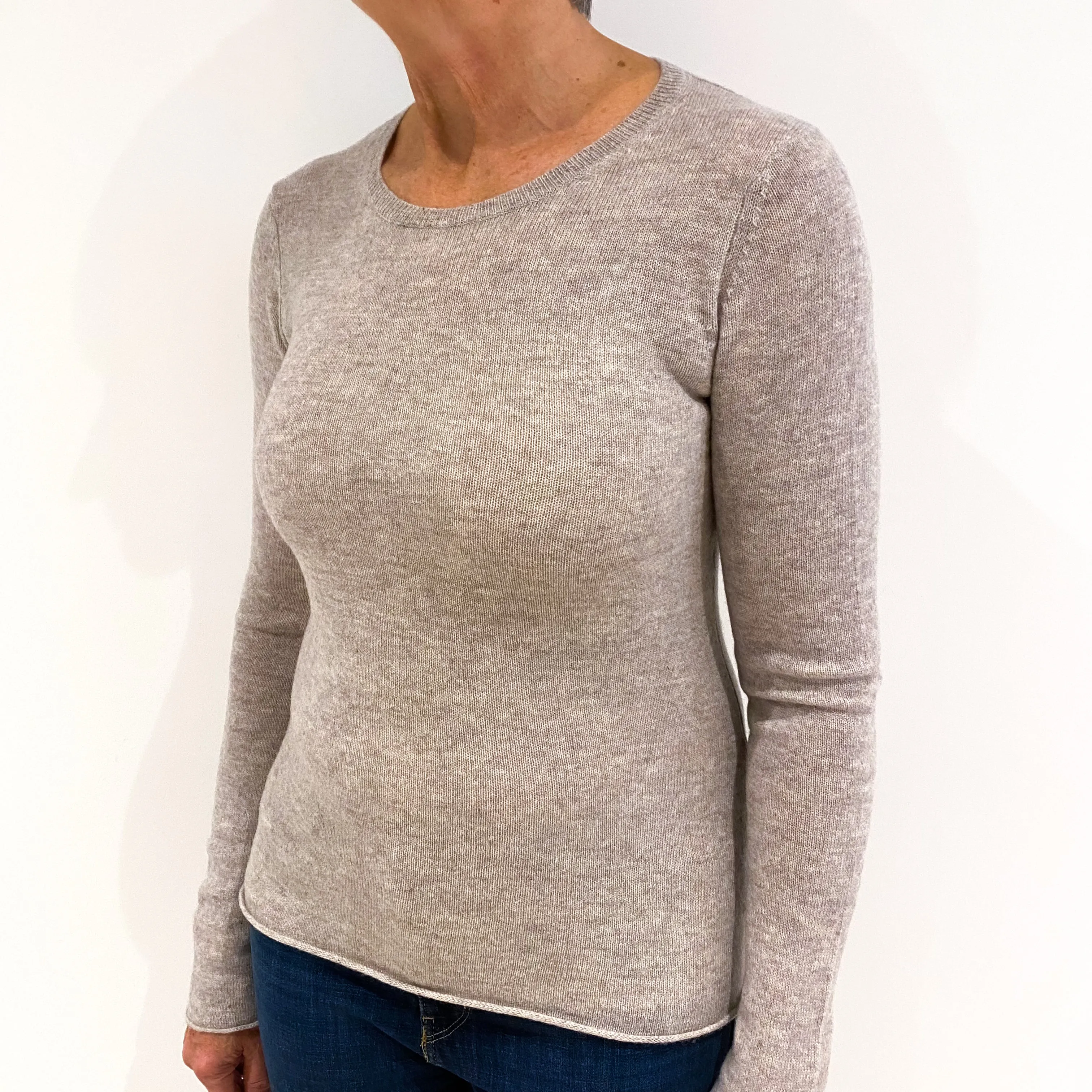 Fawn Lightweight Cashmere Crew Neck Jumper Medium