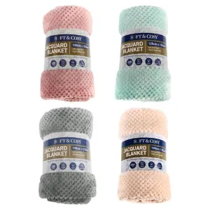 Flannel Fleece Jacquard Blanket - 125cm x 152cm