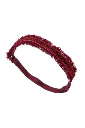 Flat Fringe Wrap - Burgundy