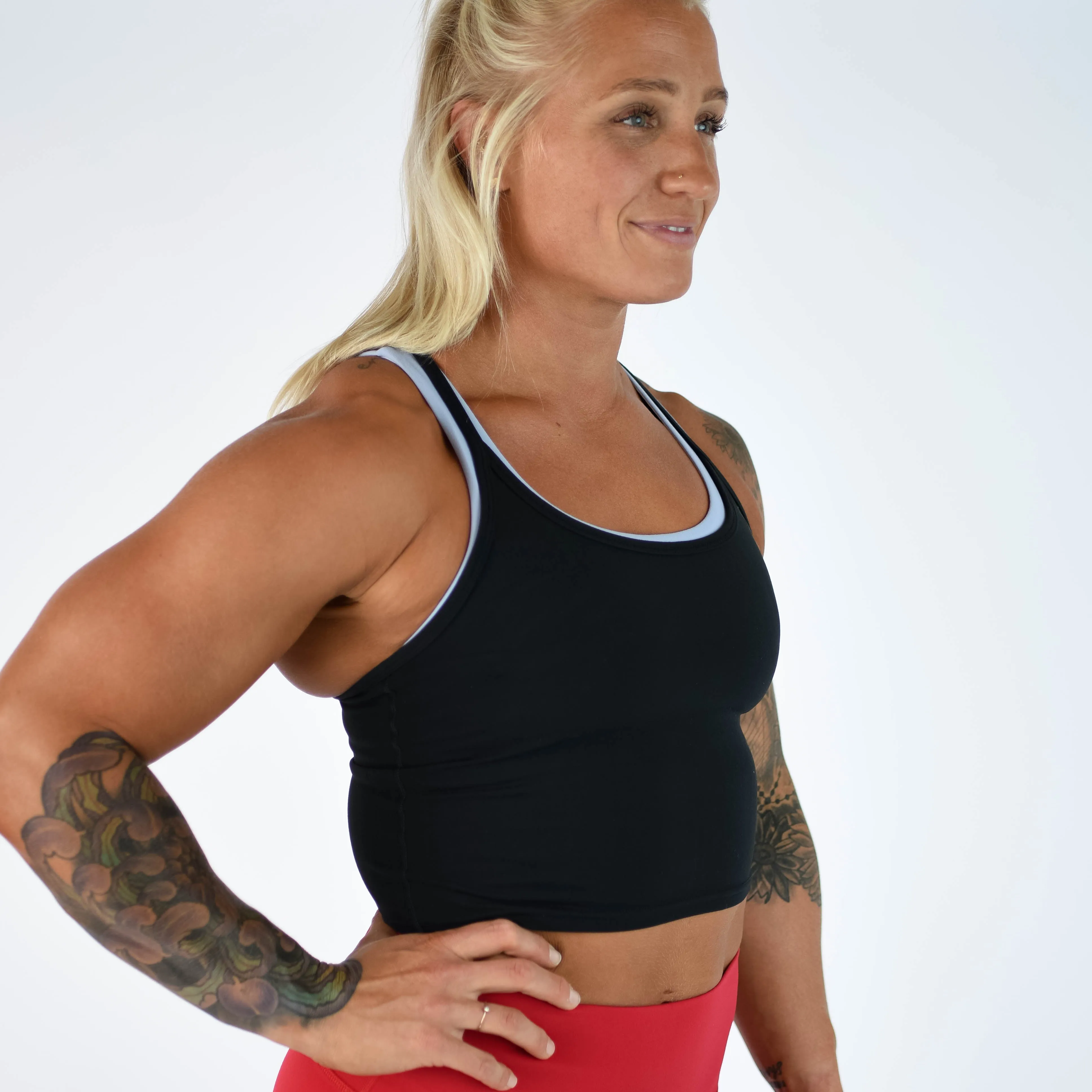 FLEO Switch Up Crop Tank - Black (Muse)