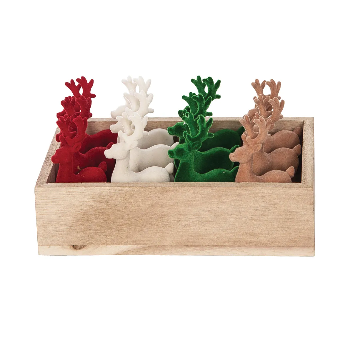 Flocked Deer In Box, Asst. of 12