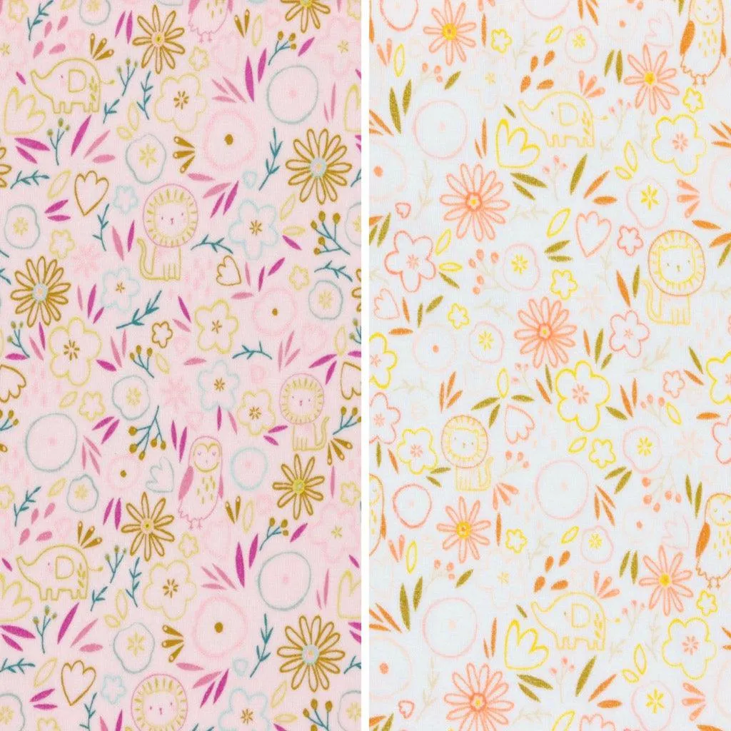 Flowers and Animals Nicky Velour Fabric