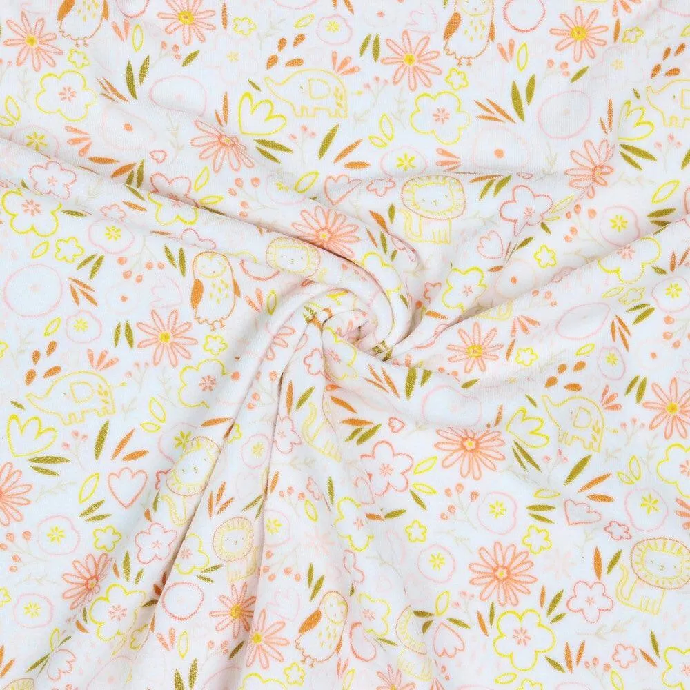 Flowers and Animals Nicky Velour Fabric