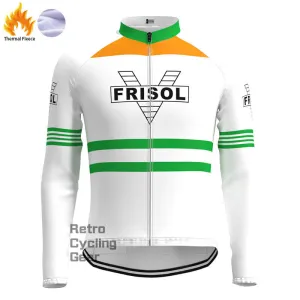 Frisol Orange Fleece Retro Long Sleeves Jerseys