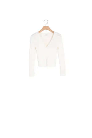 Gilet en maille incrustation de fleurs