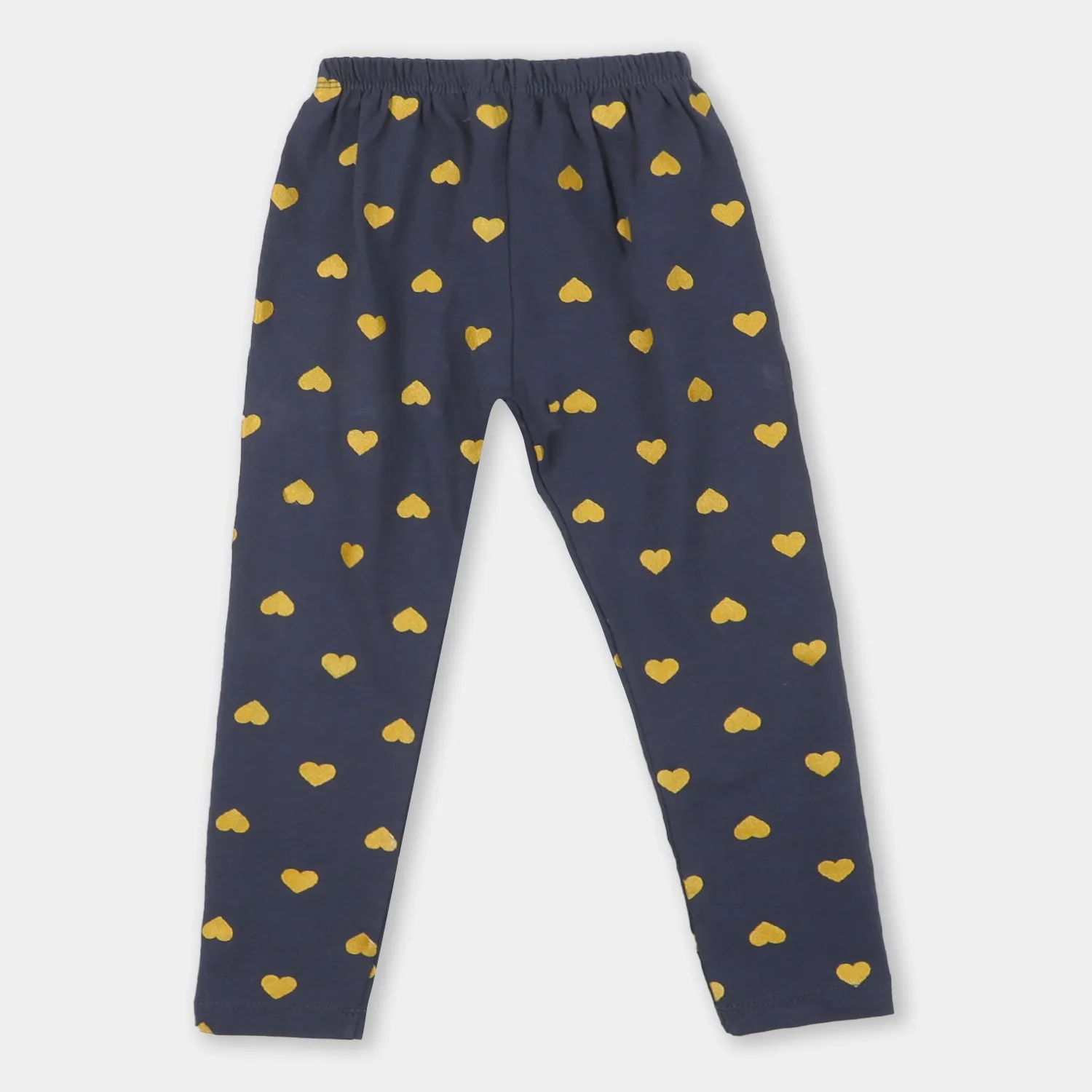 Girls Tights Printed Heart - Navy