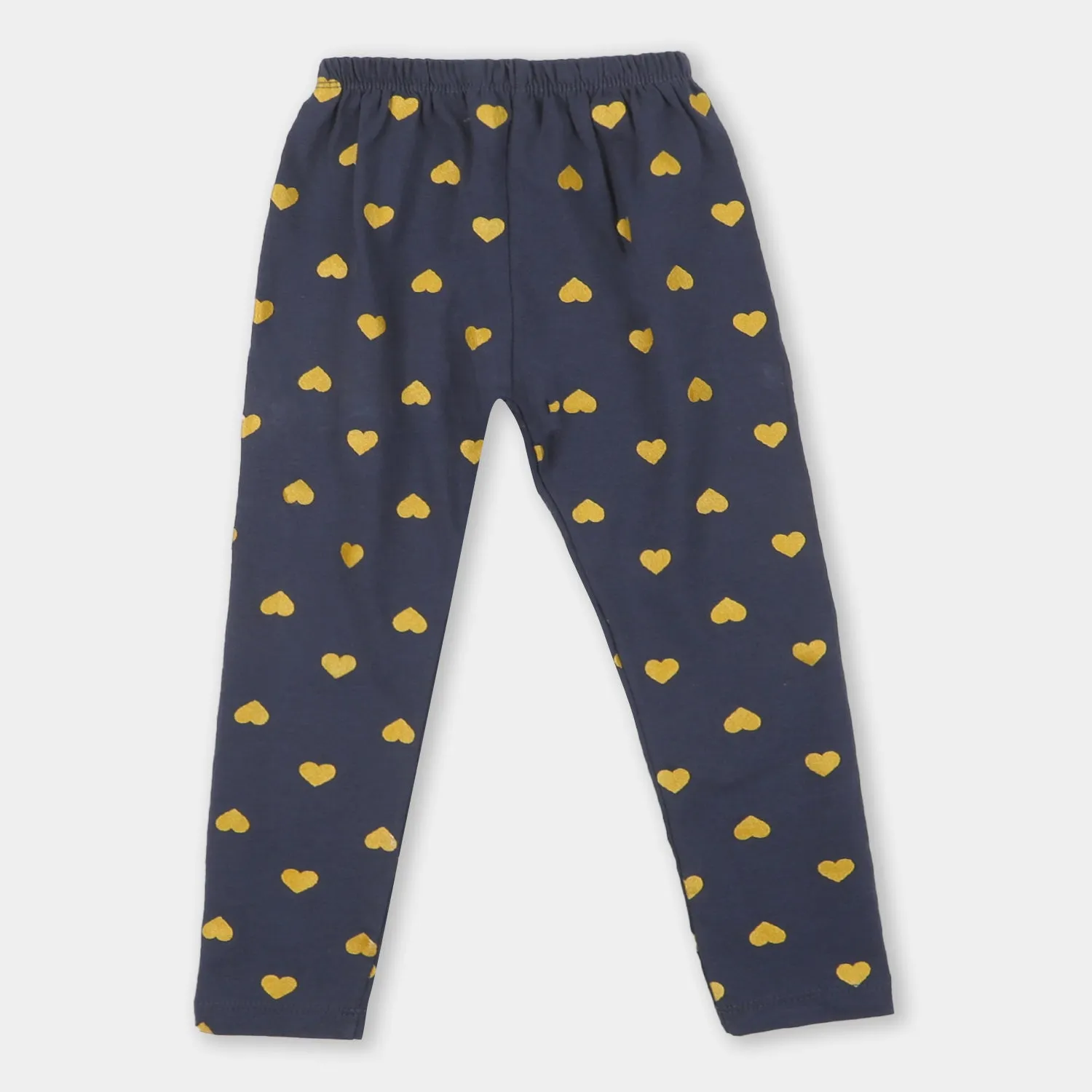 Girls Tights Printed Heart - Navy