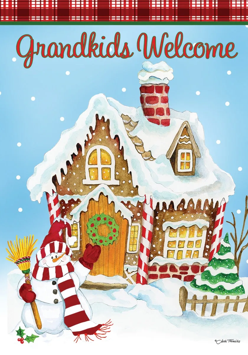 Grandkids Welcome - 12" x 18" Garden Flag