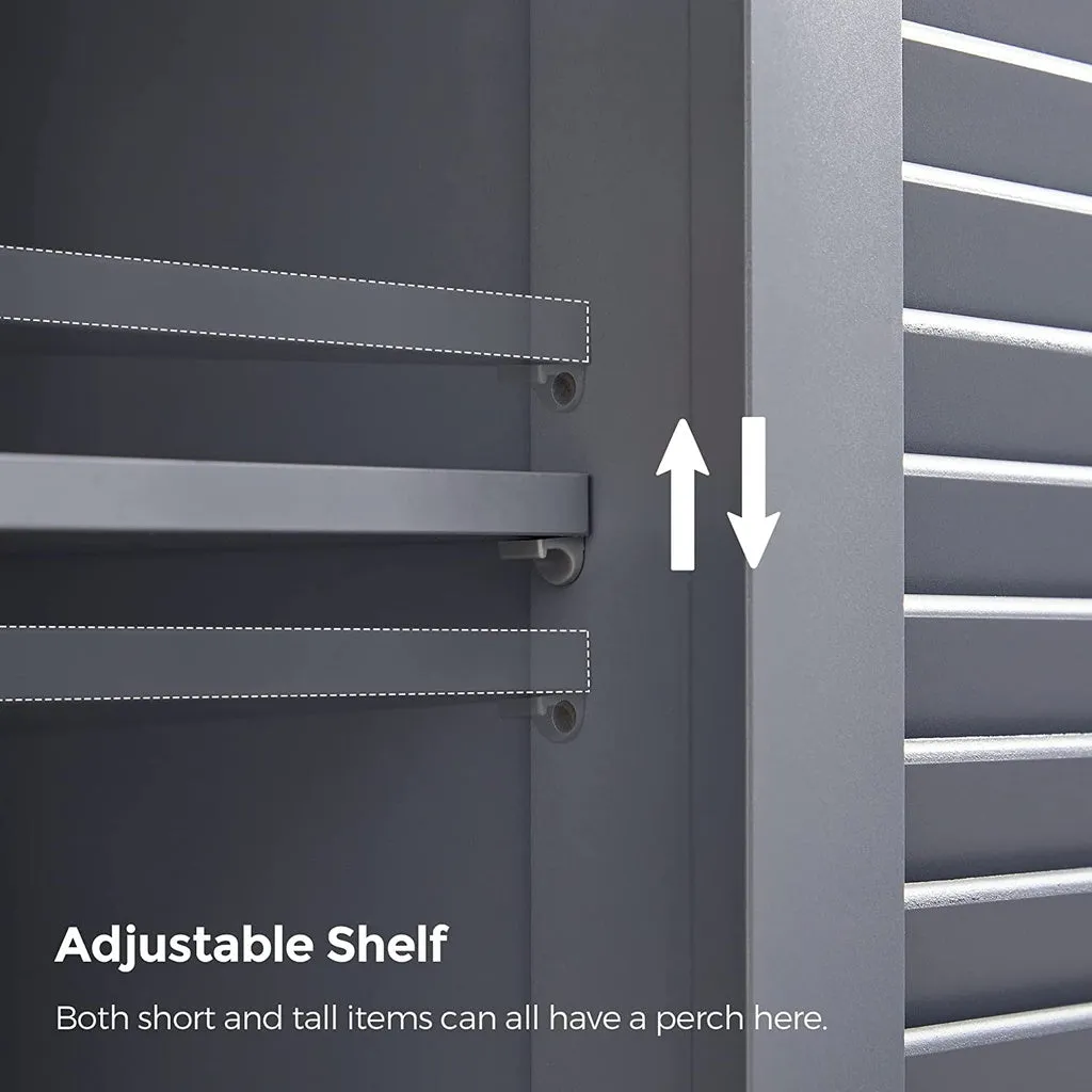 Gray MDF Floor Cabinet with Shelf and 2 Doors - Vasagle