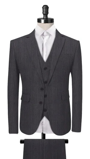 Grey Herringbone 3-Piece Suit