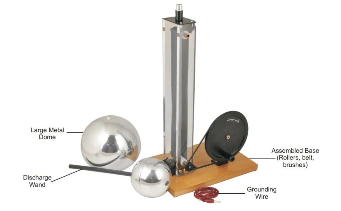 Hand Crank Van De Graaf Generator, 9.8" Sphere