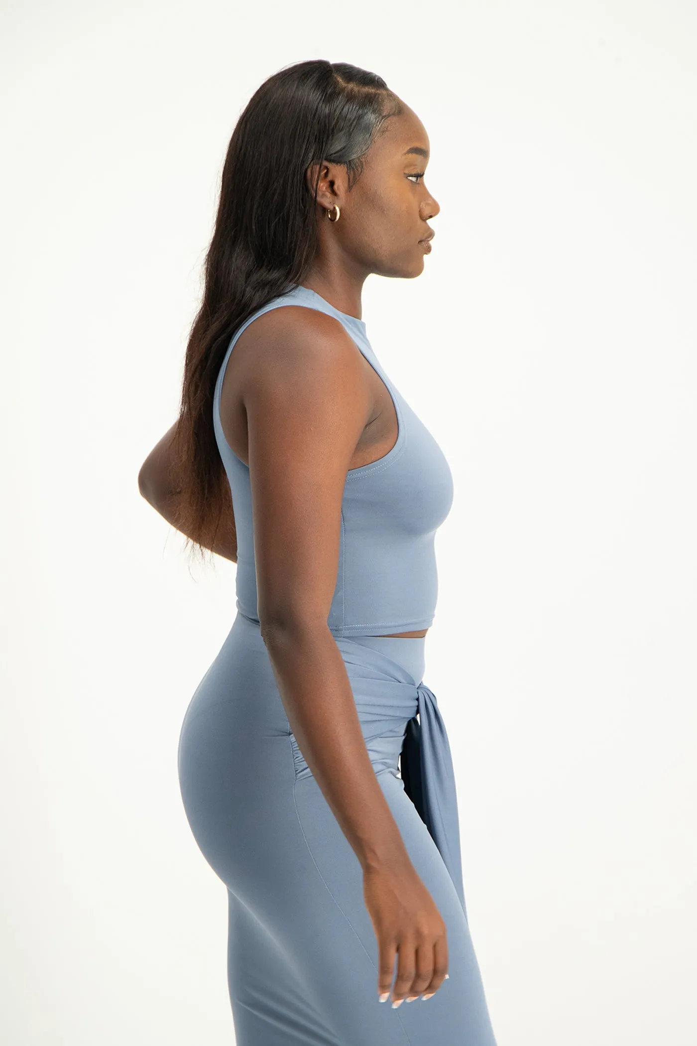 Hazel High Neck Crop Top - Flintstone