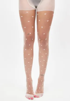 Heart Printed Sheer Tights