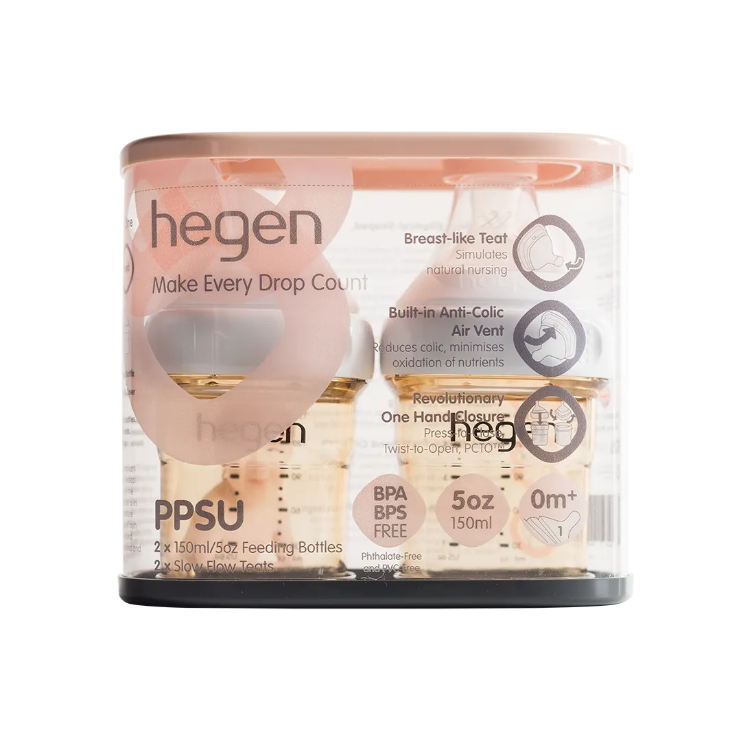 Hegen PCTO™ Feeding Bottle PPSU 150ml/5oz (Slow Flow) 0  Month (2-pack)