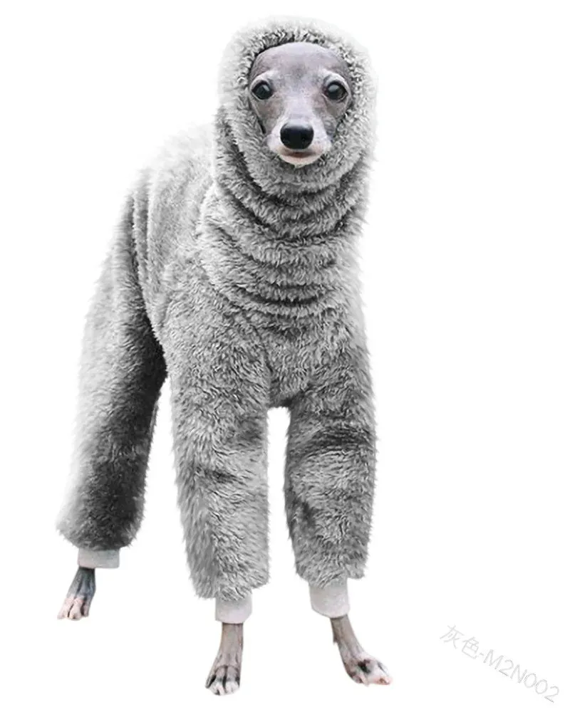 High Collar Four-Legged Dog Workwear Pants - Stylish Winter Sleepwear for Big Dogs - High Collar Pet Dog Clothes Stretching Four Legs Workwear Pants Big Dog Winter Sleepwear Jumpsuit Warm Whitbit Italian Greyhound