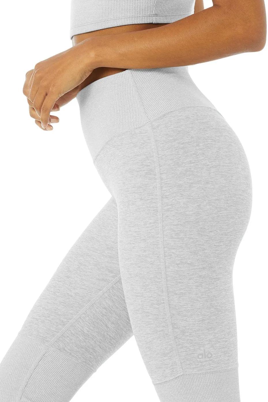 High-Waist Alosoft Goddess Legging - Zinc Heather