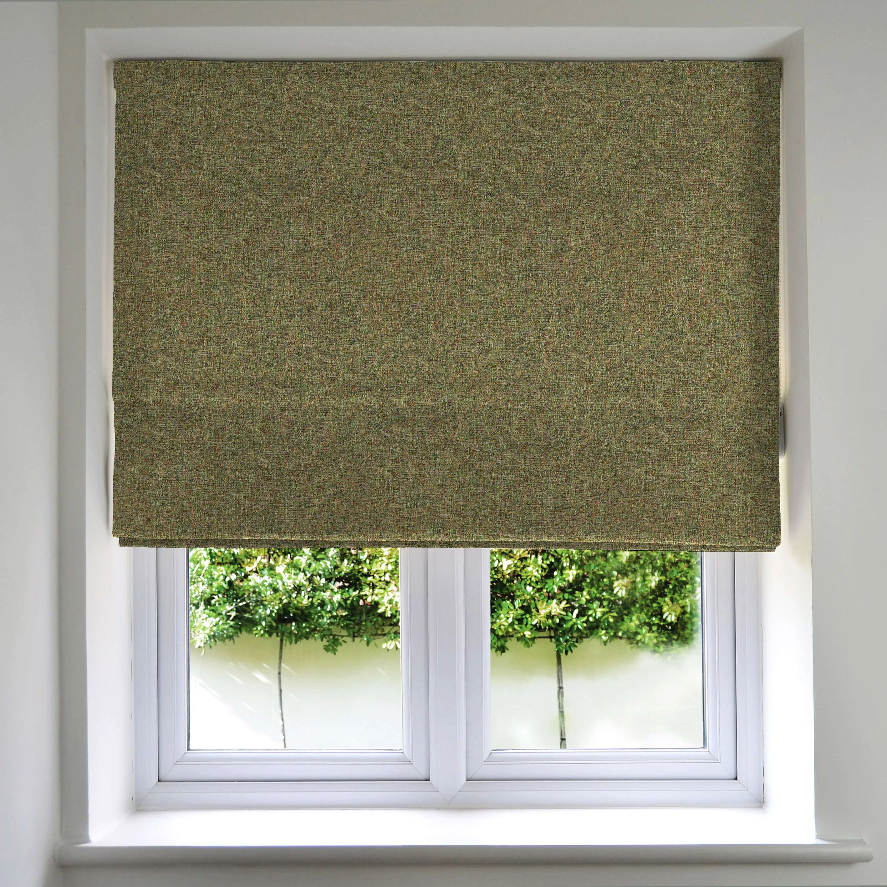 Highlands Forest Green Roman Blinds